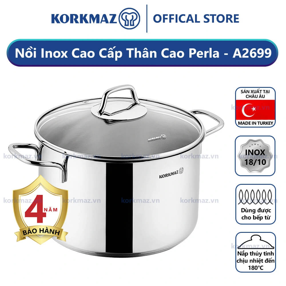 Nồi bếp từ inox cao cấp Korkmaz Perla KOINA2699