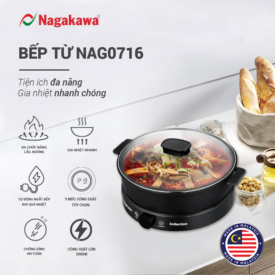 Bếp từ Nagakawa NAG0716 đa năng