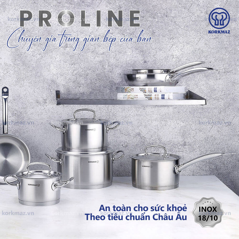 Chảo Korkmaz Proline KOICA1185 24 cm bếp từ omelette inox