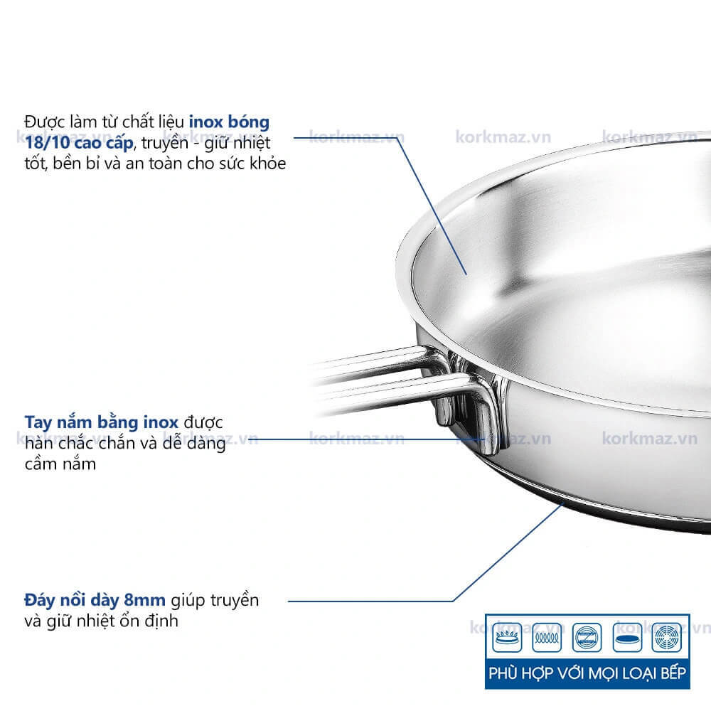 Đáy nồi dày 8mm 