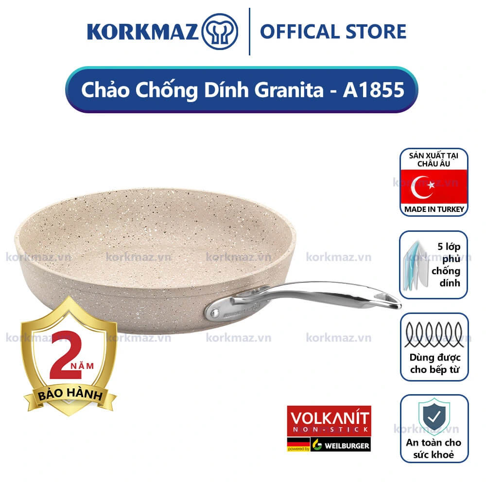 Chảo chống dính Korkmaz Granita KONCA1855 2L Ø24cm