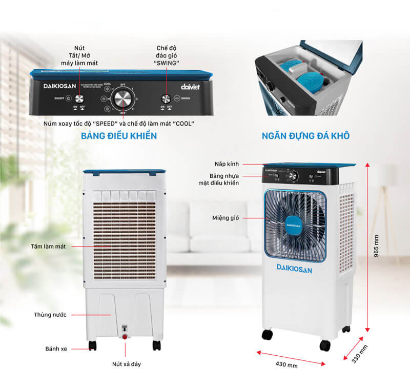 Thông số chị tiết Quạt hơi nước Daikiosan DM110