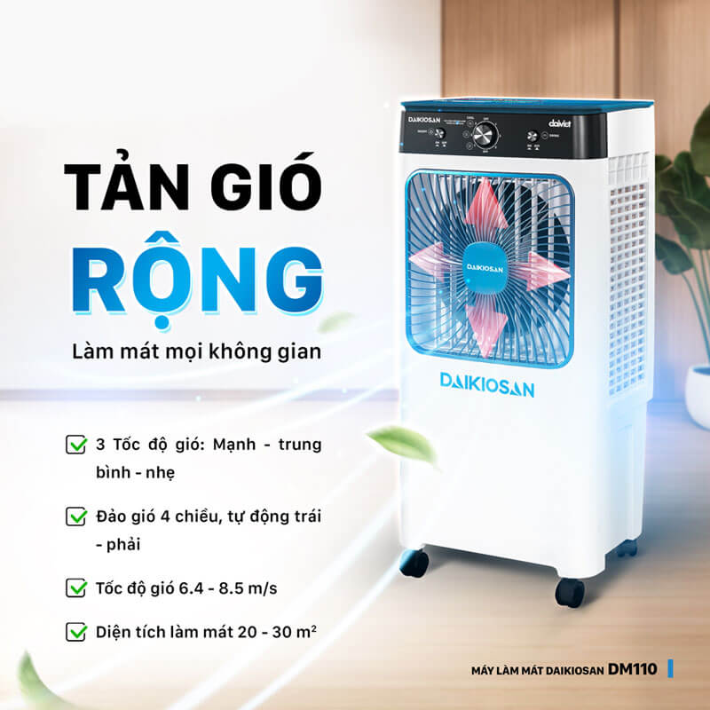 Tản gió rộng 4 chiều