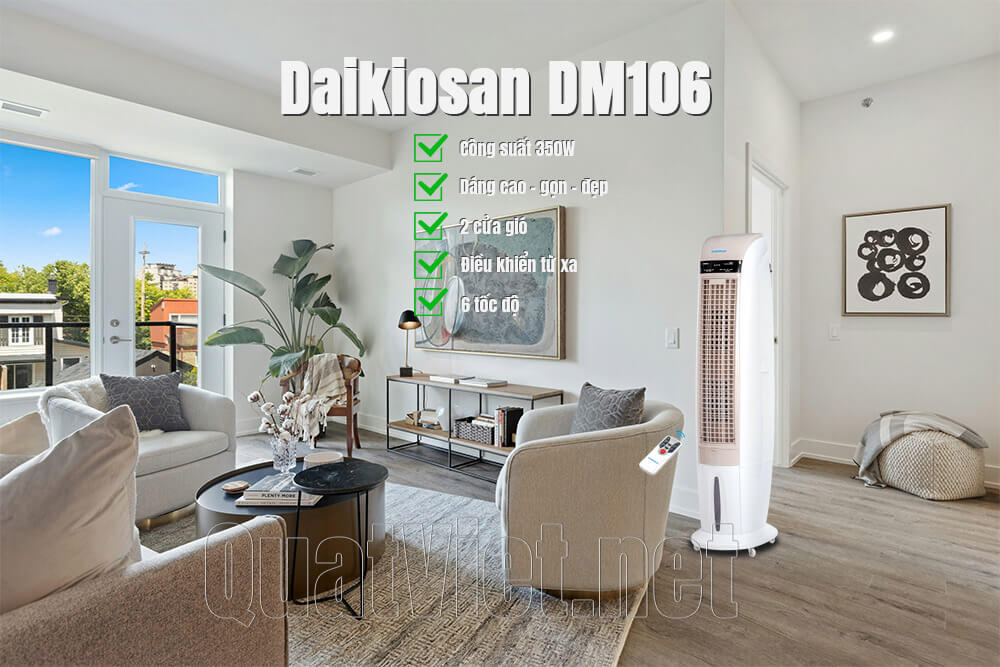 Quạt điều hòa Daikiosan DM106 làm mát cho phòng khách