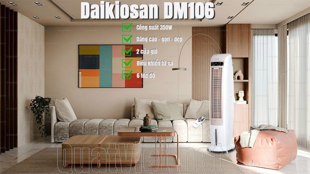 Quạt điều hòa Daikiosan DM106 làm mát cho phòng khách