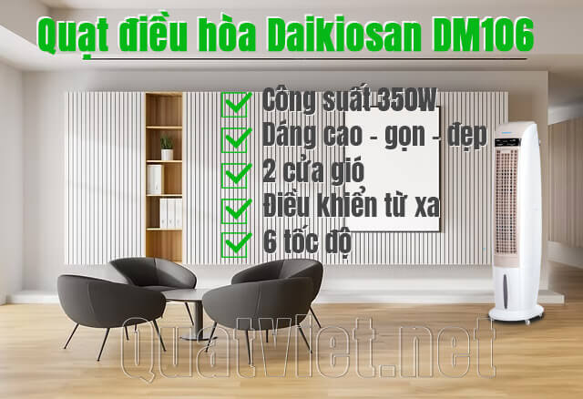 Quạt điều hòa Daikiosan DM106 làm mát cho sảnh chờ