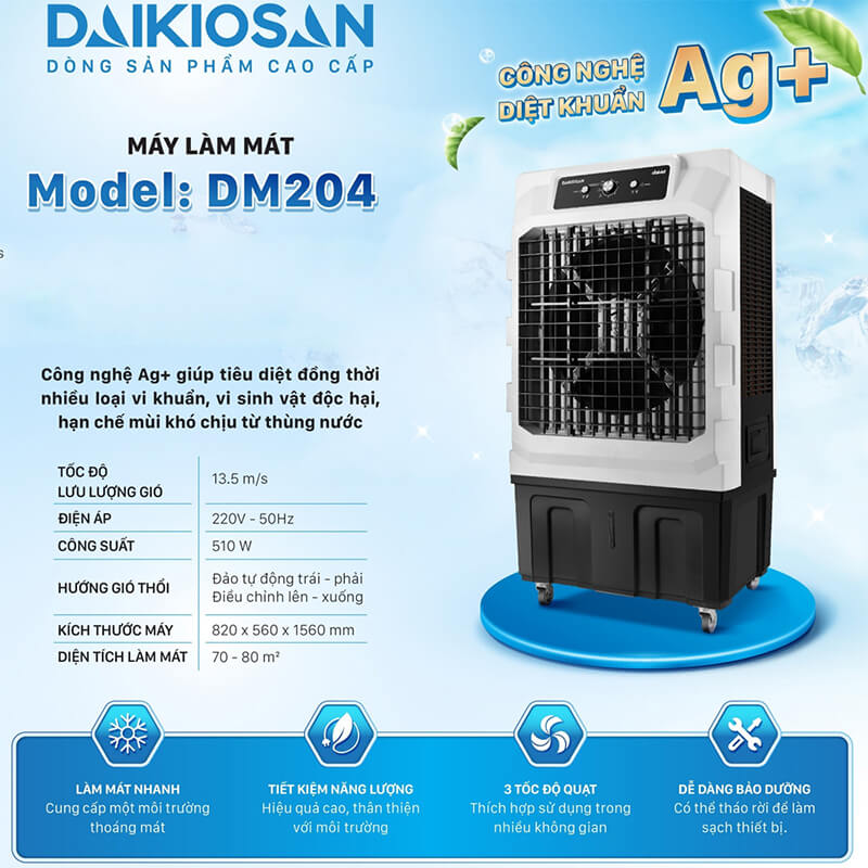 Quạt điều hòa Daikiosan DM204 510W