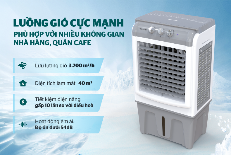 Lưu lượng gió mạnh – Làm mát hiệu quả không gian lớn