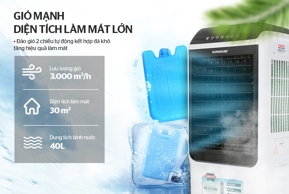 Lưu lượng gió mạnh – Làm mát diện rộng