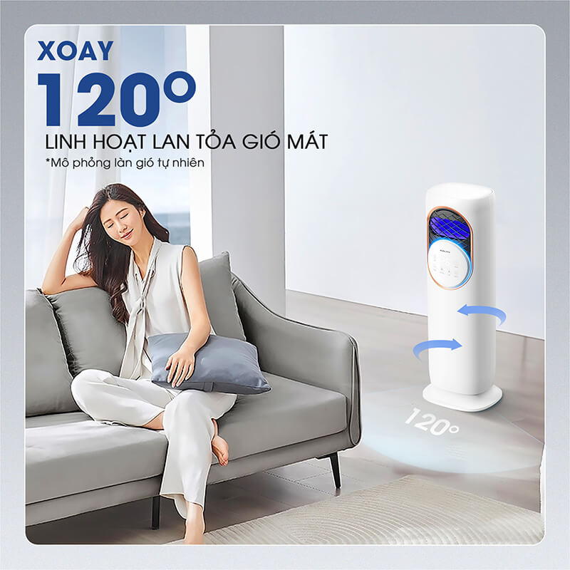 Tính năng xoay 120° phân phối luồng khí đều