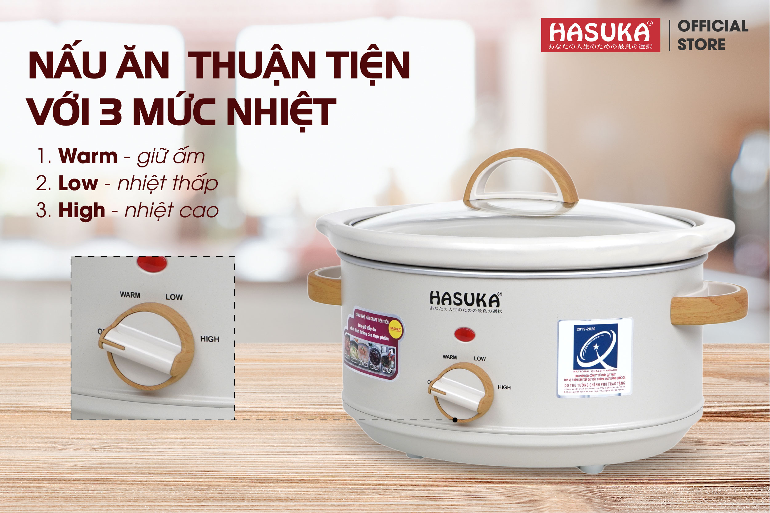 Ba chế độ nhiệt linh hoạt – Tùy chọn theo từng món ăn