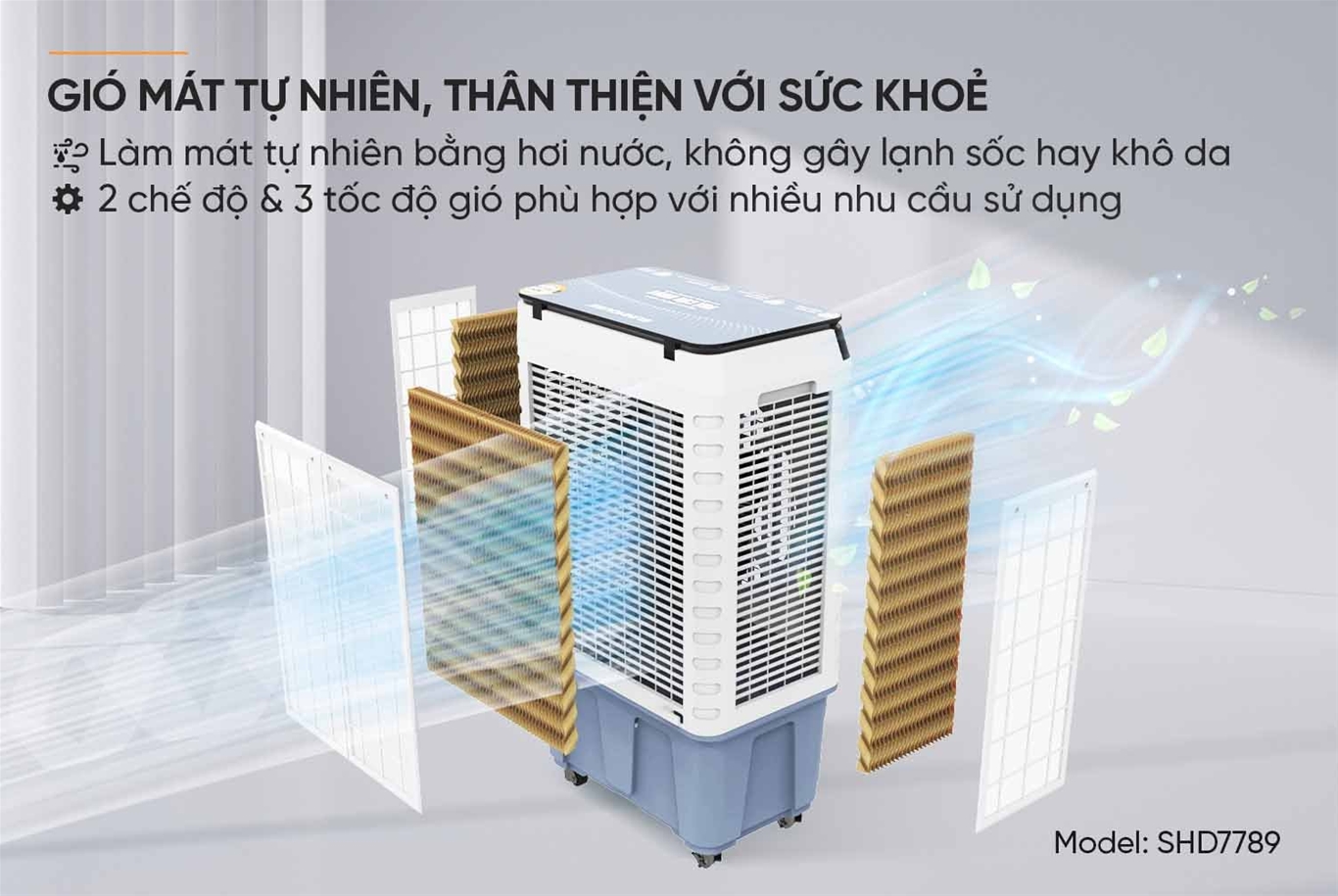 Gió mát tự nhiên, an toàn cho sức khỏe