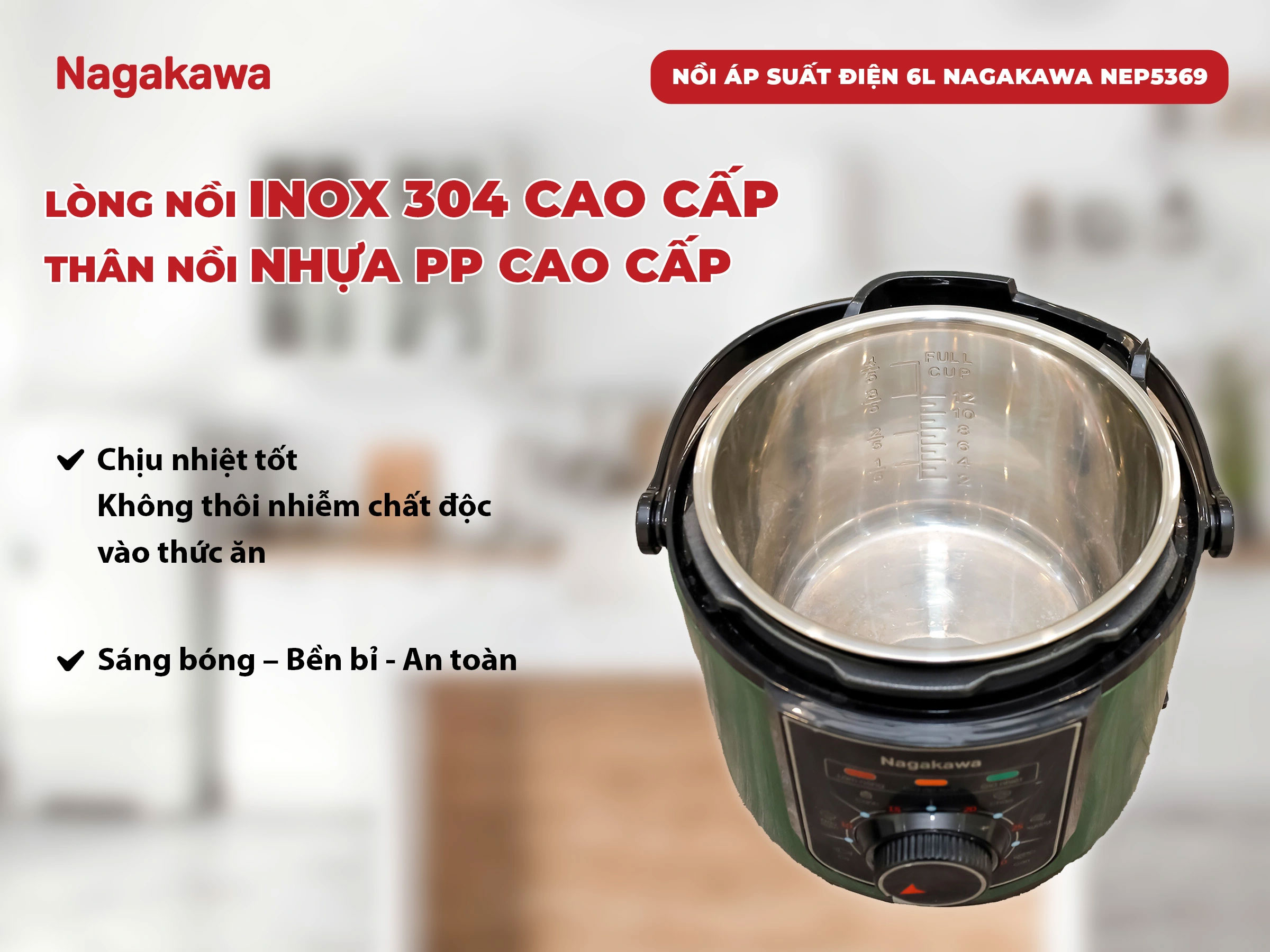 Lòng nồi inox 304 cao cấp – An toàn tuyệt đối cho sức khỏe