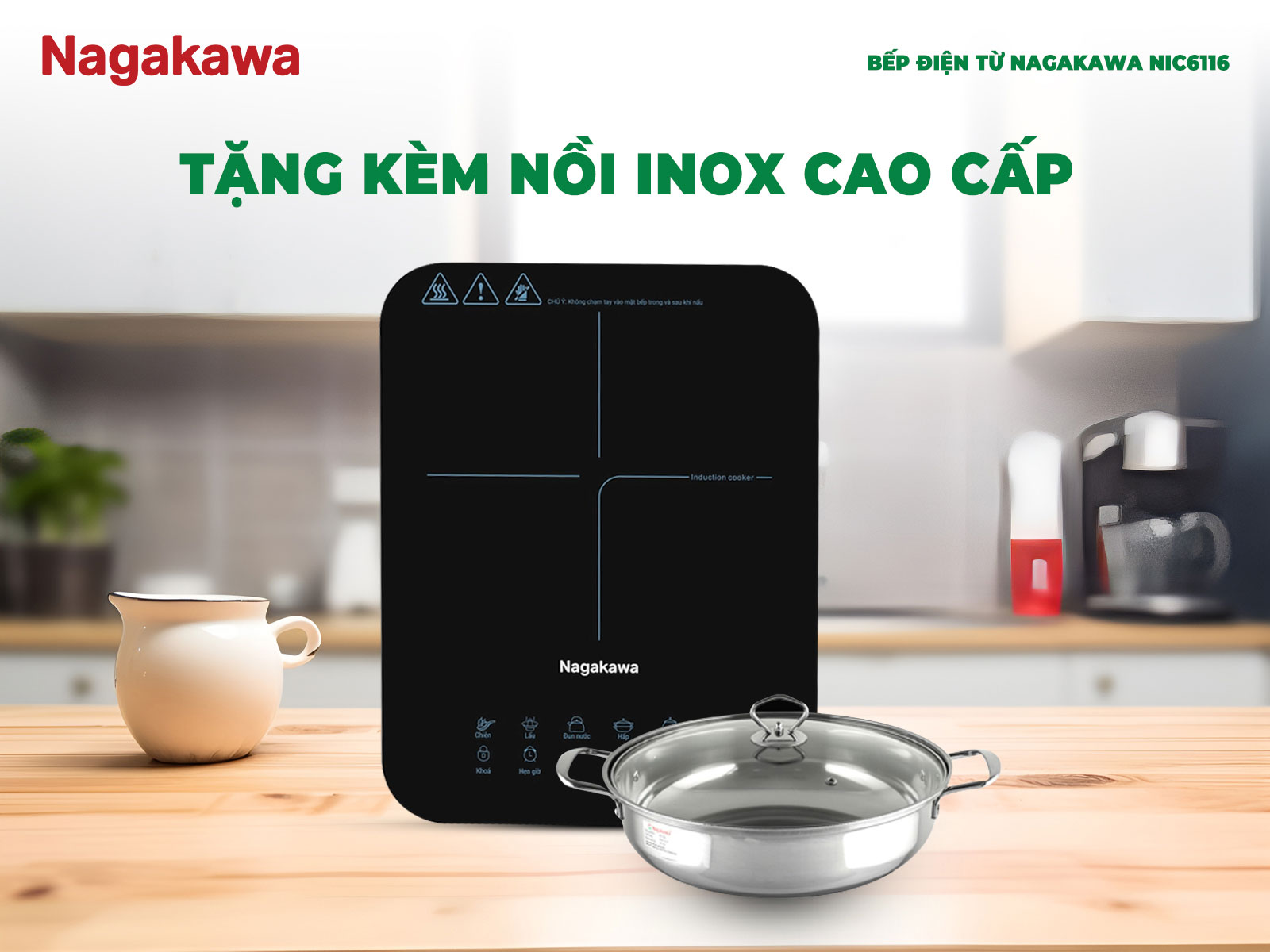 Tặng kèm nồi inox 28cm – Sẵn sàng sử dụng ngay