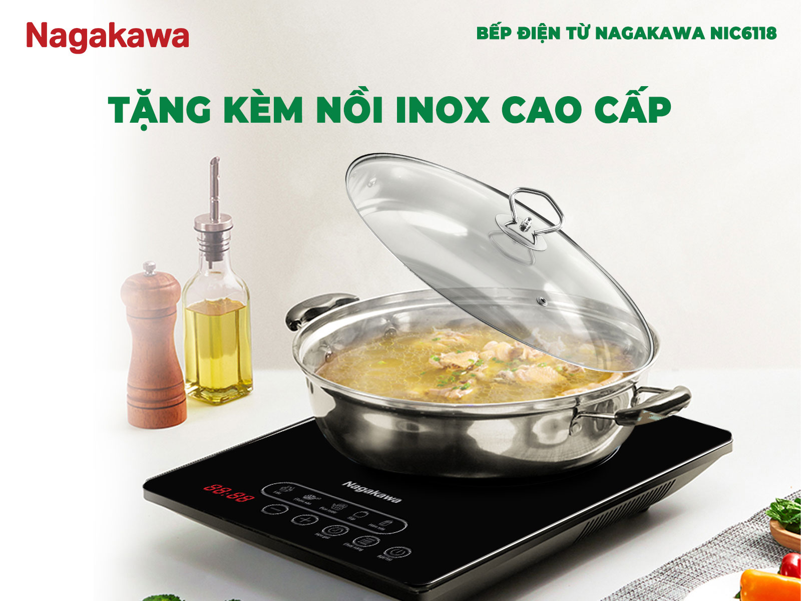 Tặng kèm nồi inox cao cấp – Tiện lợi khi mua về là dùng ngay