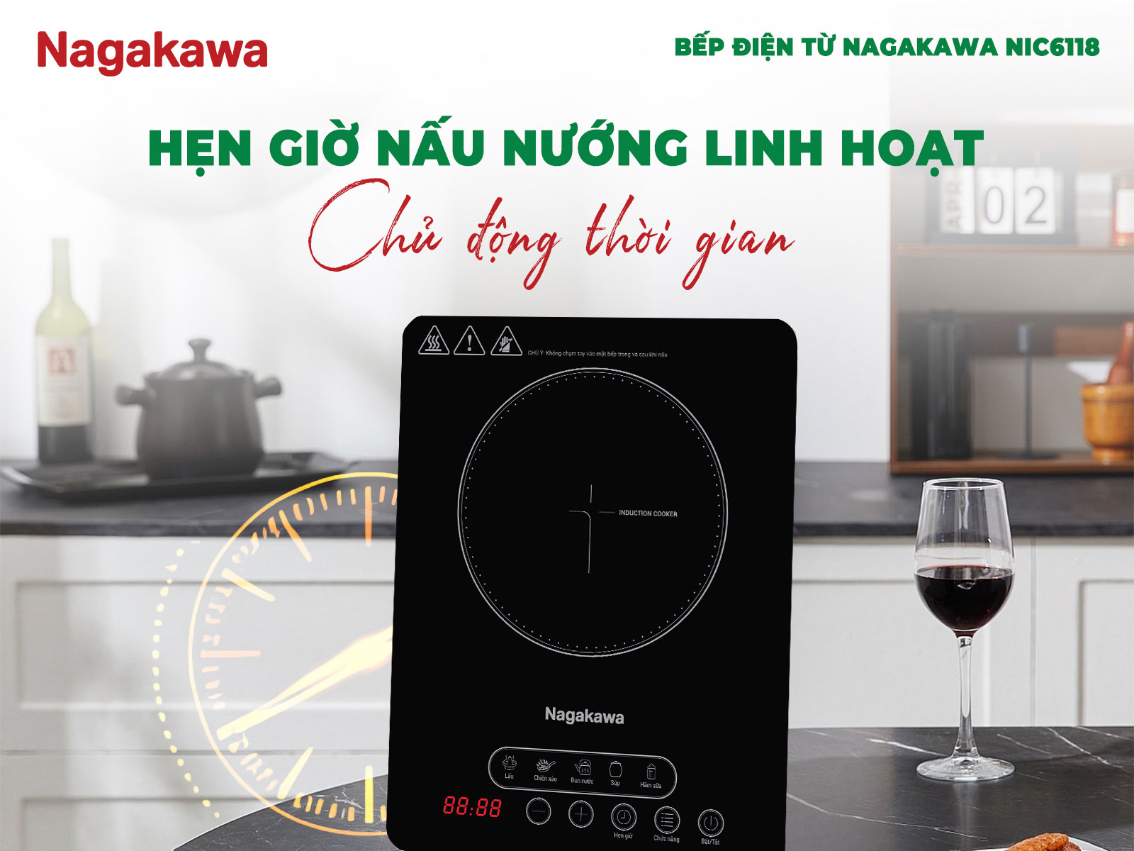 Chức năng hẹn giờ – Chủ động hơn khi nấu ăn
