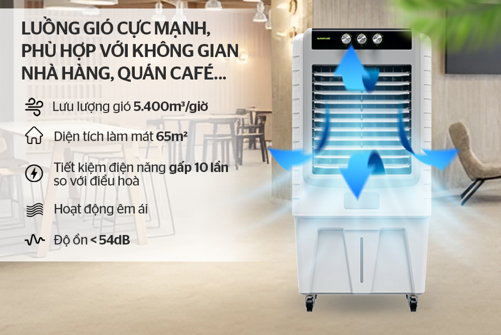 Công suất gió lớn – Làm mát nhanh không cần chờ đợi
