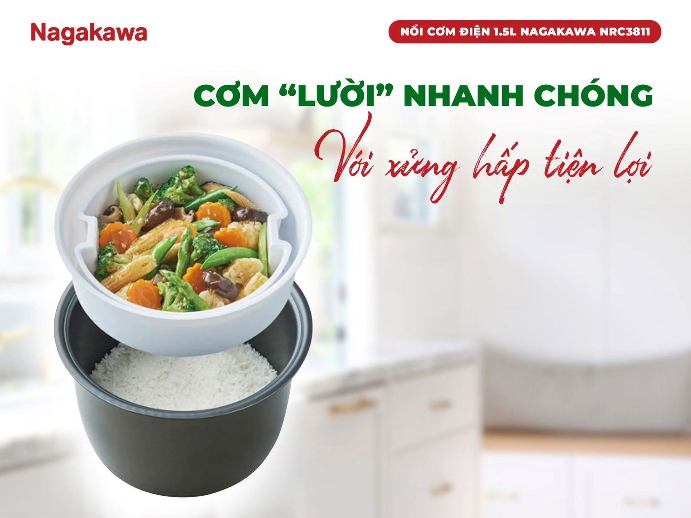 Tích hợp xửng hấp – Tăng tiện ích