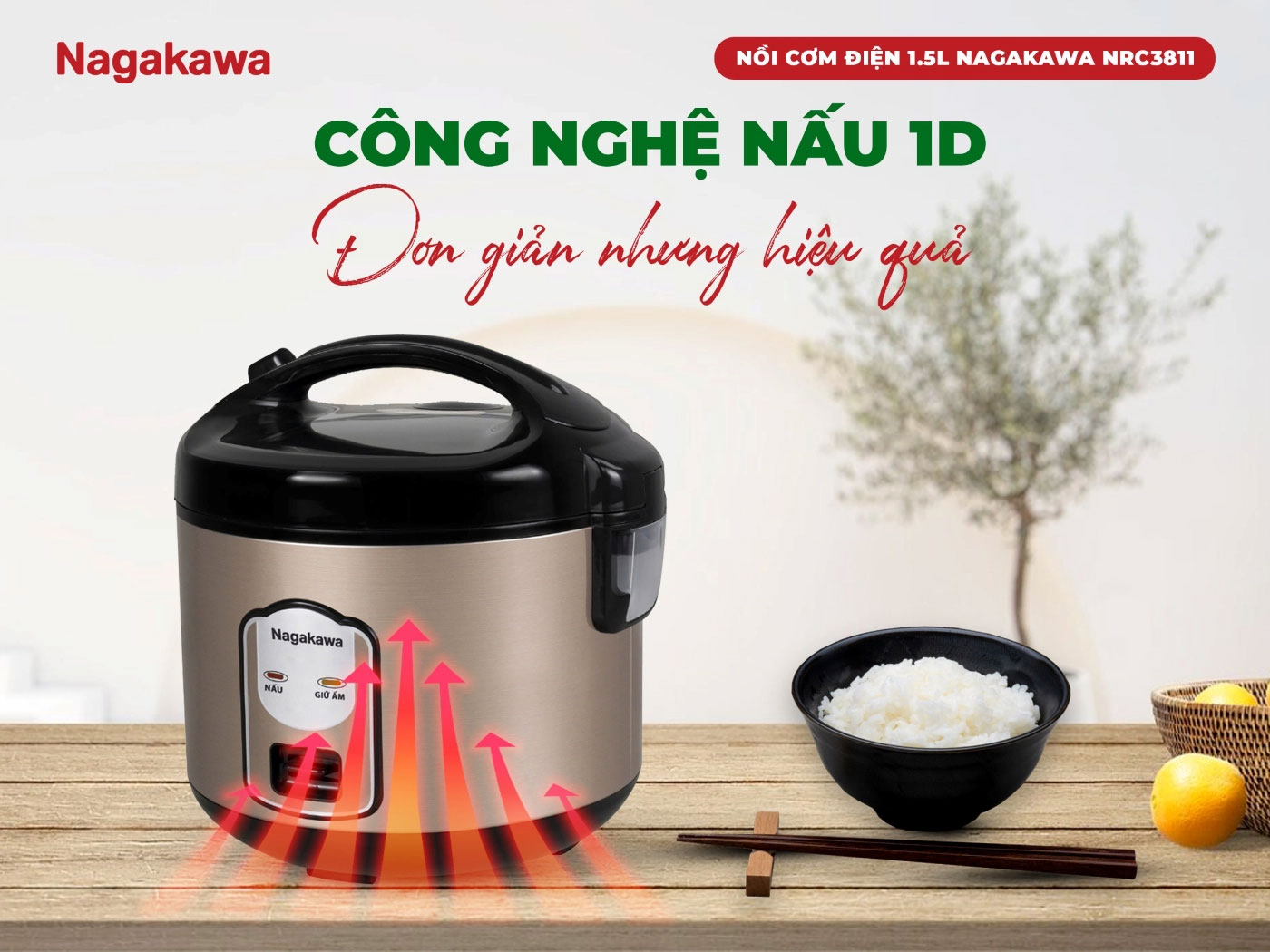 Công nghệ nấu 1D – Cơm chín đều, tiết kiệm điện