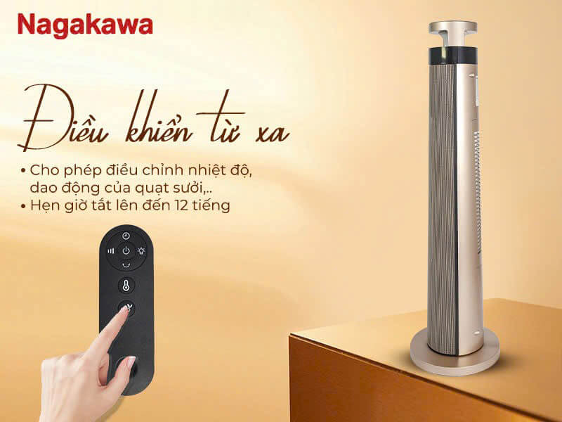 Máy sưởi gốm Nagakawa NEH8366 điều khiển từ xa