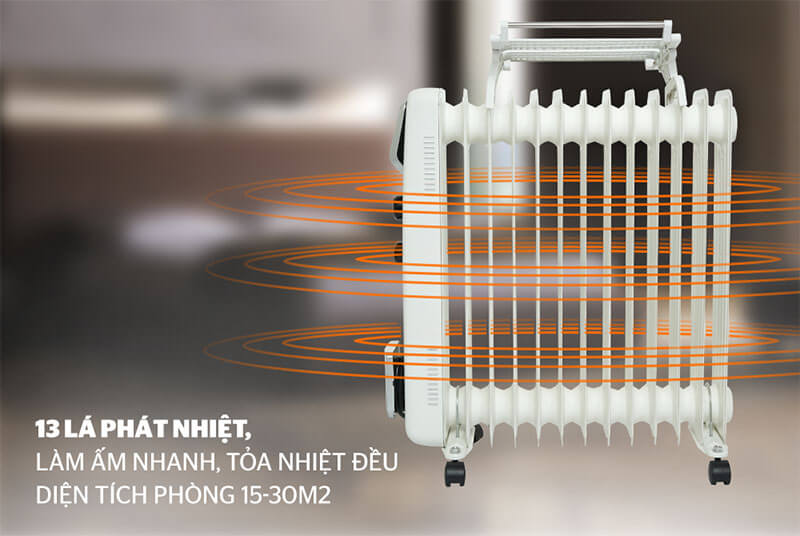 MÁY SƯỞI DẦU SUNHOUSE 13 LÁ SHD7084 làm ấm nhanh