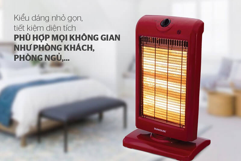 SƯỞI ĐIỆN 3 BÓNG HALOGEN SUNHOUSE SHD7016 tiết kiệm diện tích