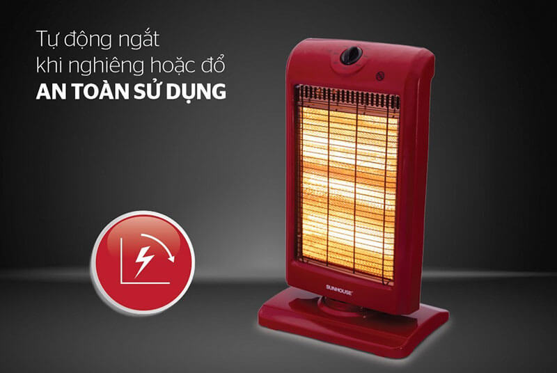 SƯỞI ĐIỆN 3 BÓNG HALOGEN SUNHOUSE SHD7016 an toàn khi sử dụng