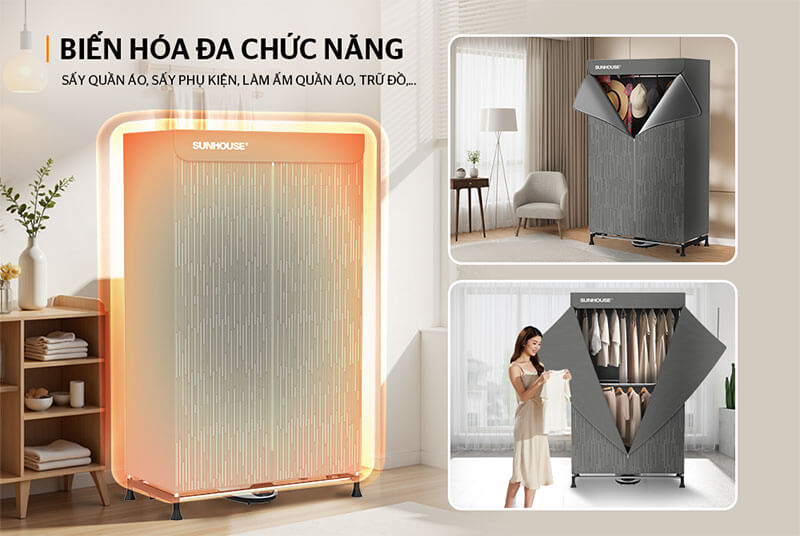 MÁY SẤY QUẦN ÁO SUNHOUSE SHD2700DMXbiến hóa đa chức năng