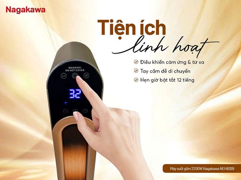 Máy sưởi gốm 2200W Nagakawa NEH8399 tiện ích linh hoạt