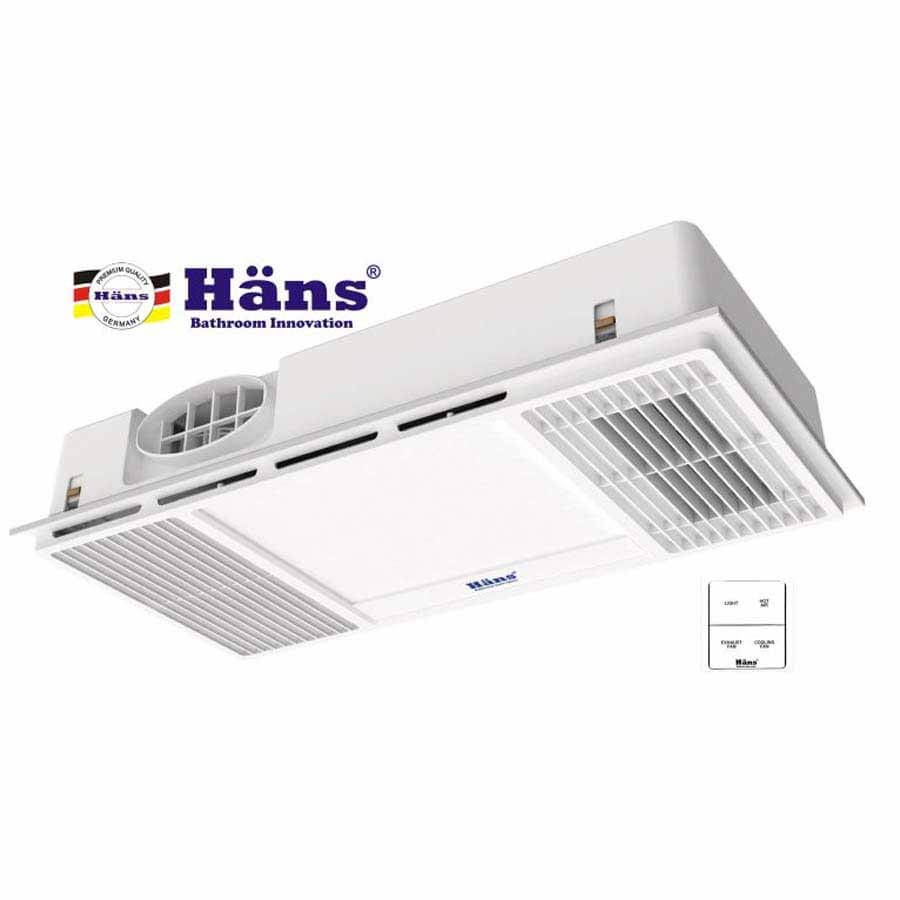 Quạt Sưởi Âm Trần Hans HA2 có đèn và điều khiển