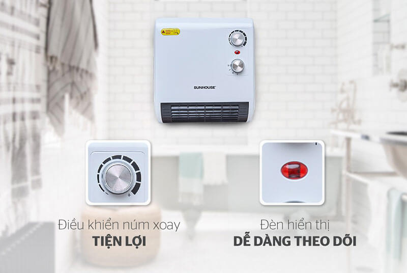 Quạt Sưởi SUNHOUSE SHD3816W tiện lợi