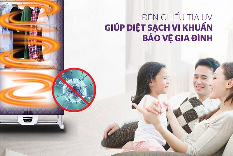 MÁY SẤY QUẦN ÁO SUNHOUSE SHD2707 đèn chiếu tia UV giệt sạch vi khuẩn