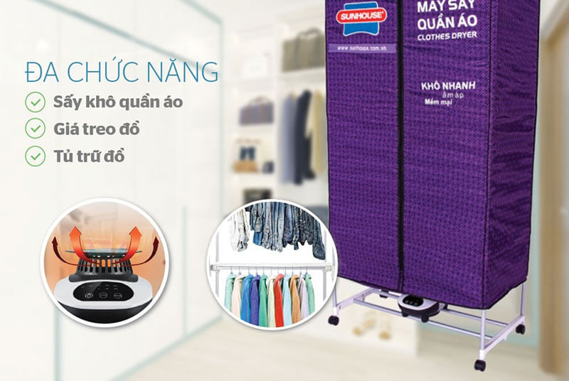 MÁY SẤY QUẦN ÁO SUNHOUSE SHD2707 đa chức năng