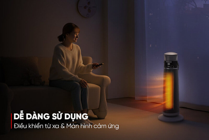 Máy sưởi điện Ceramic Sunhouse SHD7061 dễ dàng sử dụng