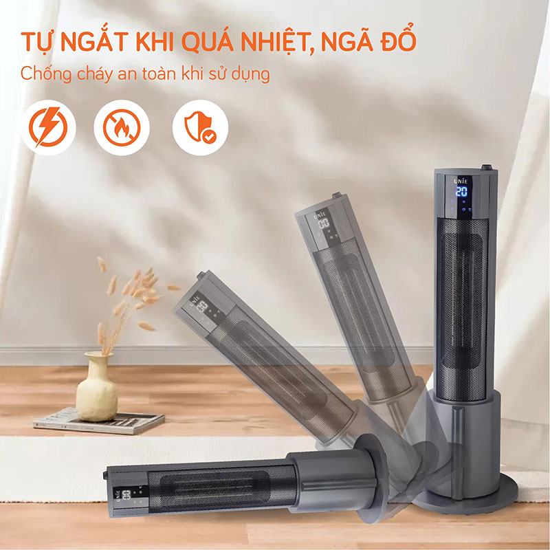 Máy sưởi gốm UNIE UE-129 làm ấm nhanh chóng, phun sương tạo ẩm, dùng được 4 mùa