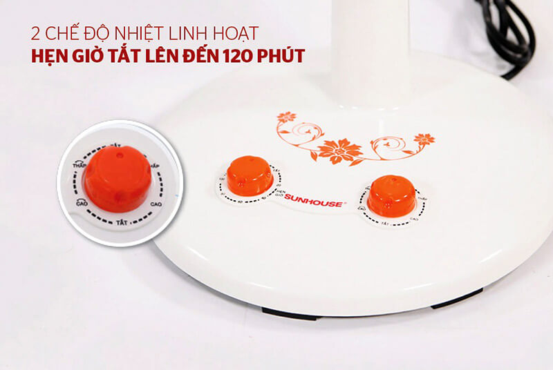 Đèn sưởi nón Sunhouse SHD7005 tự ngắt khi nghiêng đổ