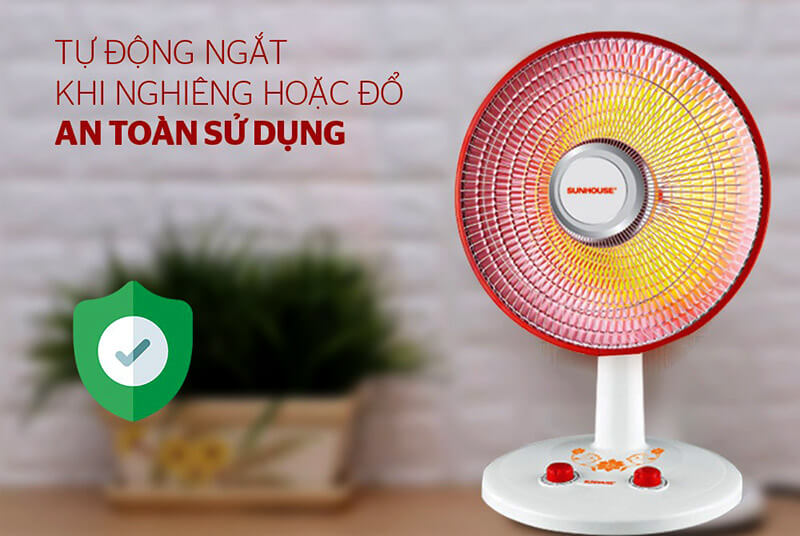 Đèn sưởi nón Sunhouse SHD7005 tự ngắt khi nghiêng đổ