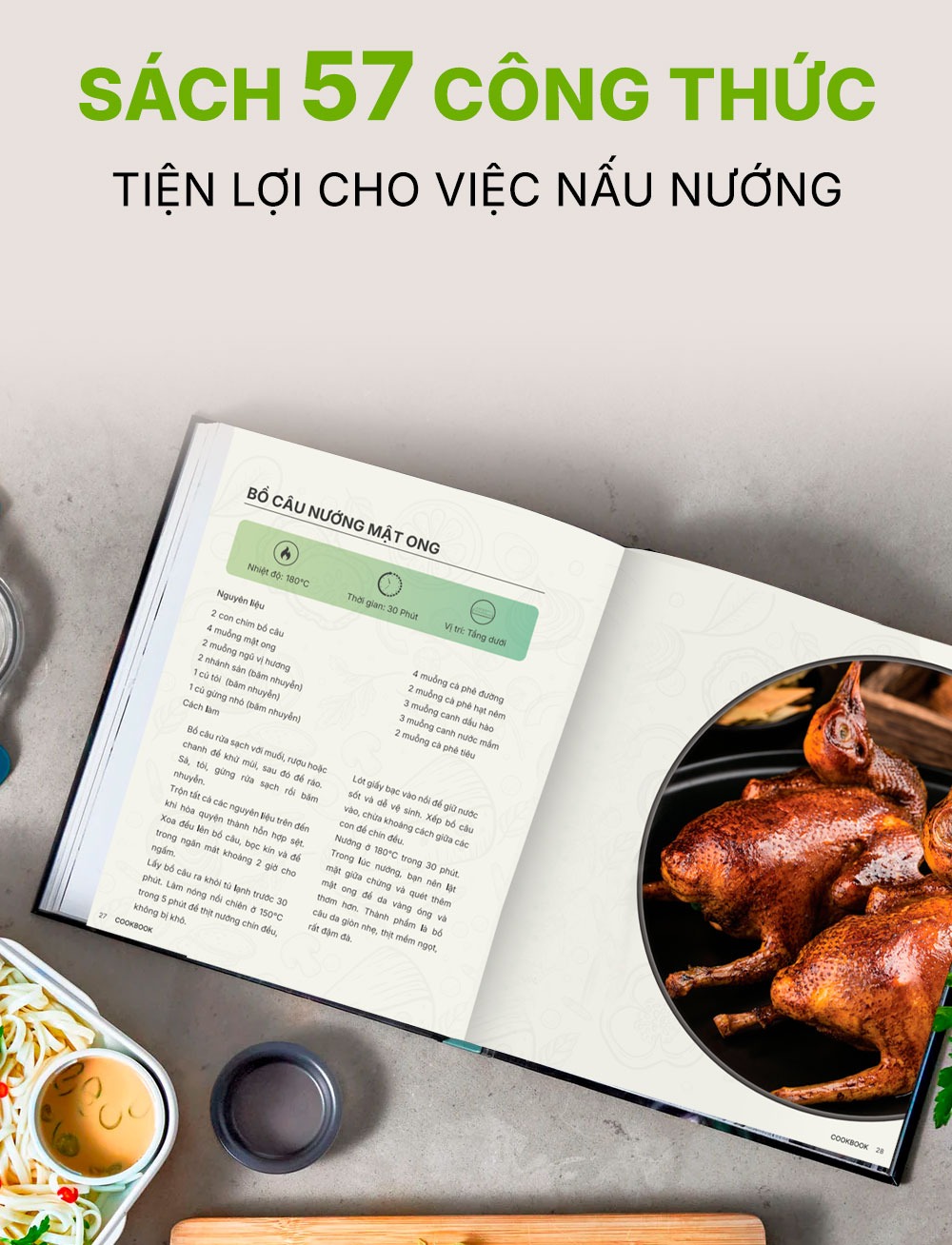 Tặng kèm sách nấu ăn khi mua Nồi chiên hấp hơi nước Habibullet FHB18 Plus