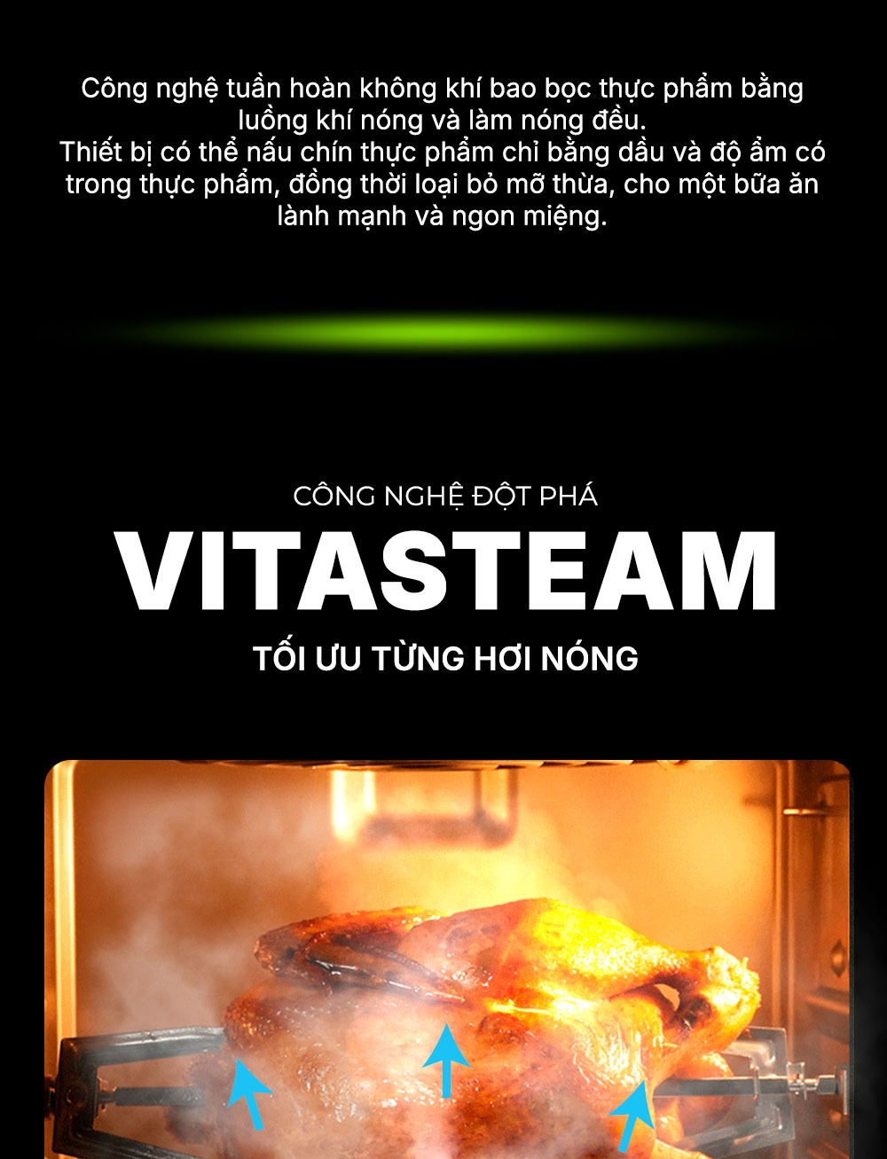 Nồi chiên hấp hơi nước Habibullet FHB18 Plus với công nghệ Vitasteam bảo toàn vitamin của thực phẩm