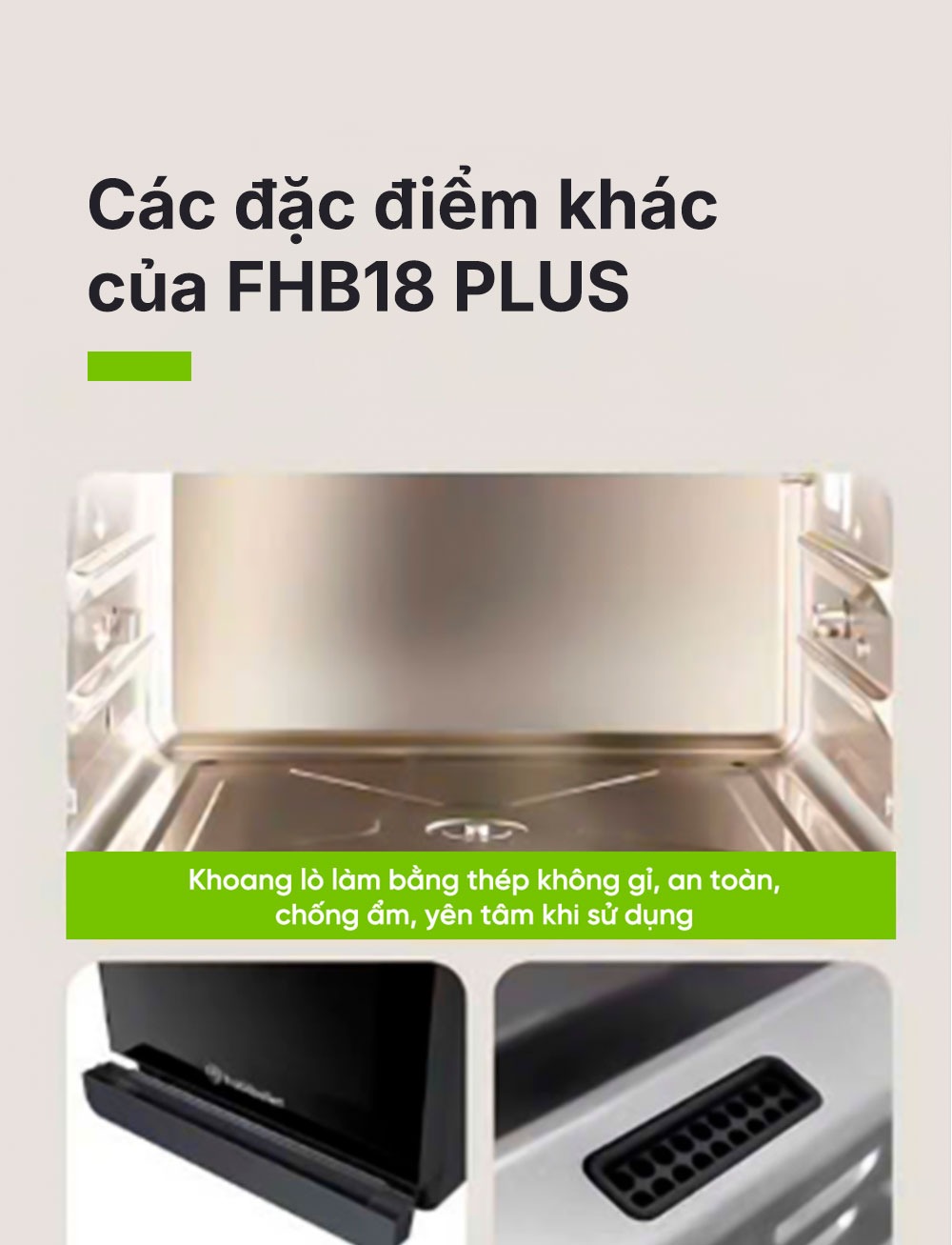 Nồi chiên hấp hơi nước Habibullet FHB18 Plus có các đặc điểm khác