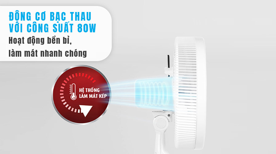 Động cơ bạc thau của Quạt đứng Tefal VH689690 vận hành bền bỉ