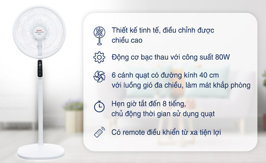 Các tính năng ấn tượng của Quạt đứng Tefal VH689690